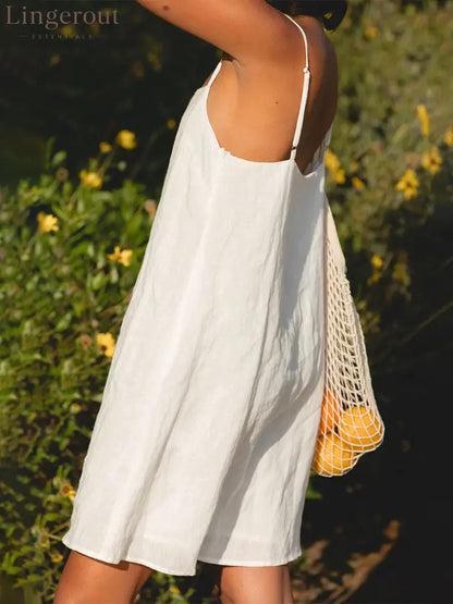 Pure Cotton Square Neck Mini Dress