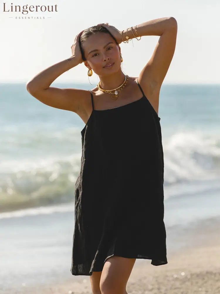 Pure Cotton Square Neck Mini Dress