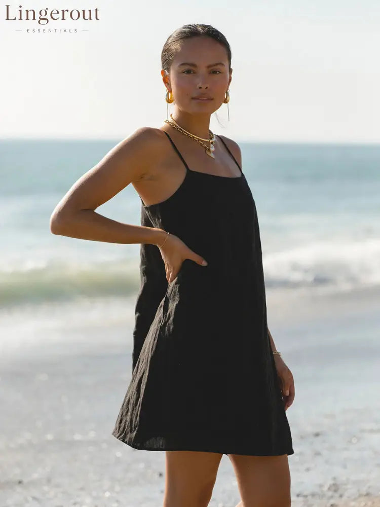 Pure Cotton Square Neck Mini Dress