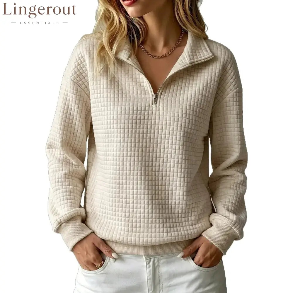 Quilted Half-Zip Pullover