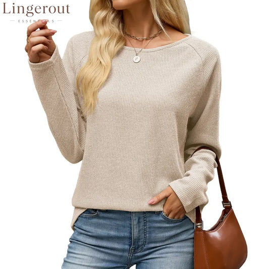 Raglan Sleeve Round Neck Knit Top