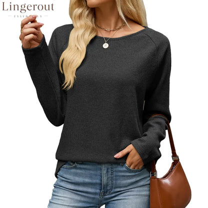 Raglan Sleeve Round Neck Knit Top