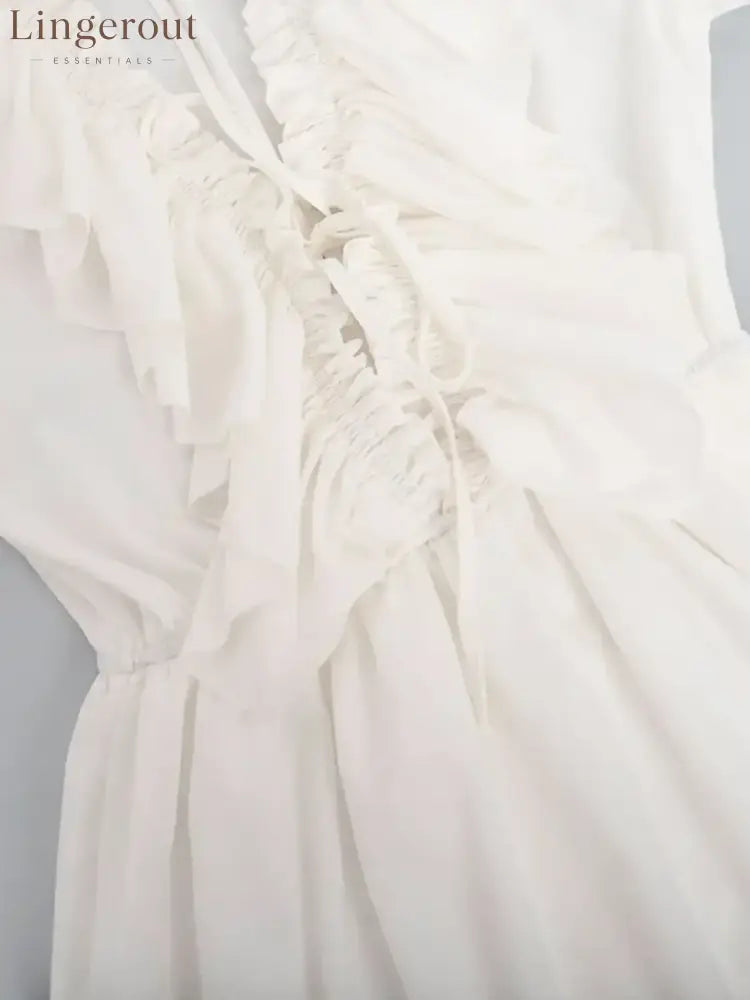 Ruffle Flounce Sleeve Mini Dress