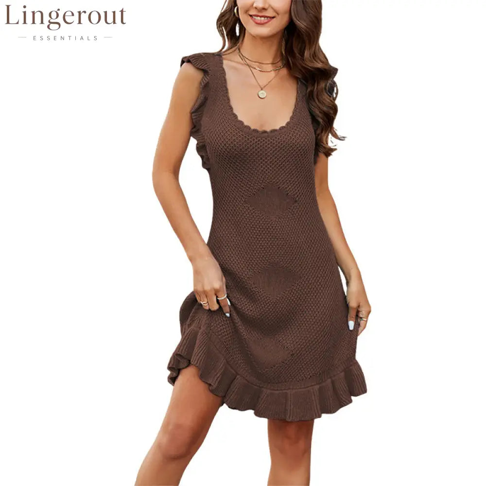 Ruffle Knit Mini Dress