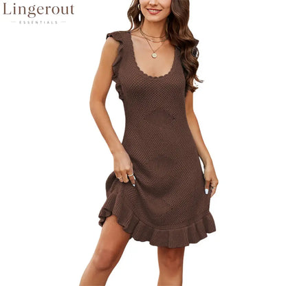 Ruffle Knit Mini Dress