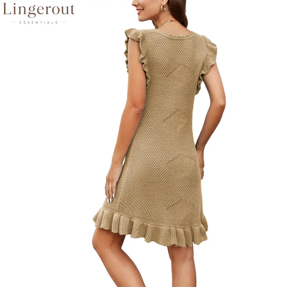 Ruffle Knit Mini Dress