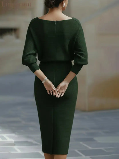 Sculpted Elegance Midi Dress