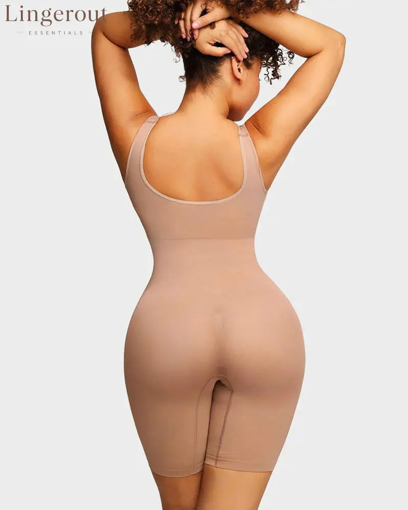 Seamless Sculpting Mid Thigh Bodysuit Shaper