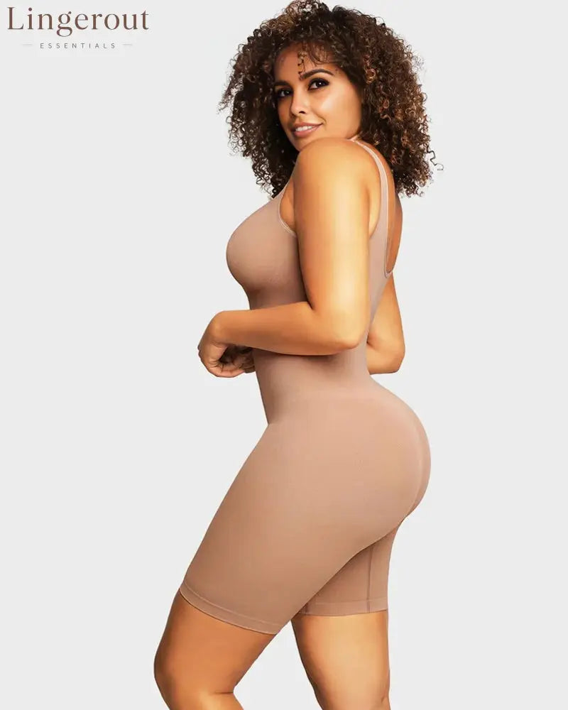 Seamless Sculpting Mid Thigh Bodysuit Shaper