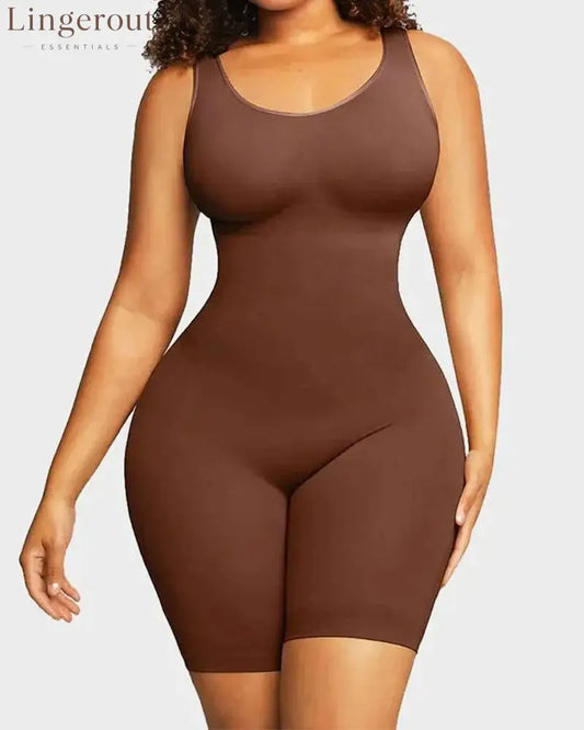 Seamless Sculpting Mid Thigh Bodysuit Shaper