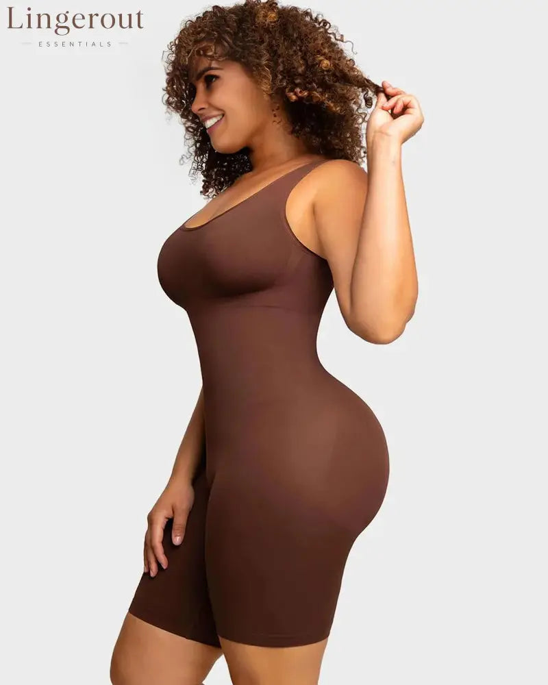 Seamless Sculpting Mid Thigh Bodysuit Shaper
