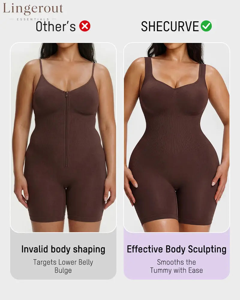 Seamless Tummy Control Shapewear Bodysuit | Butt Lifting High Compression Body Shaper Shorts