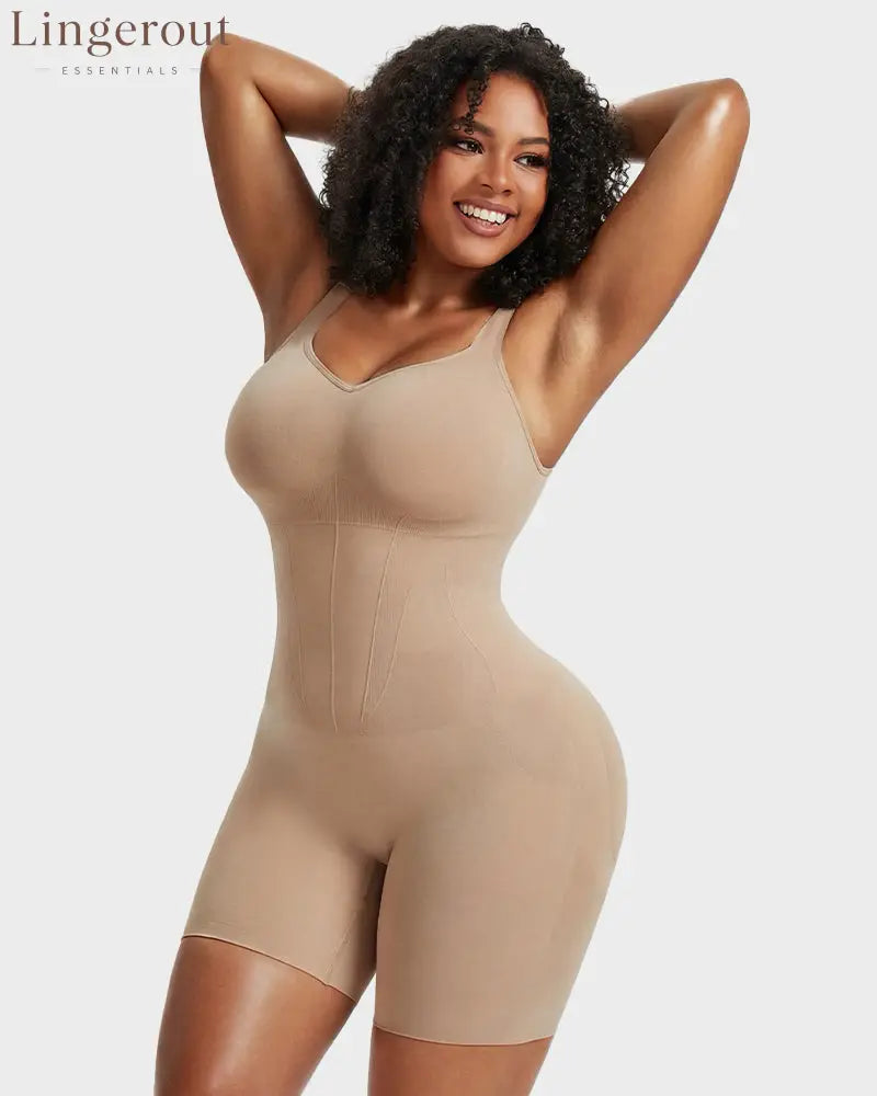 Seamless Tummy Control Shapewear Bodysuit | Butt Lifting High Compression Body Shaper Shorts