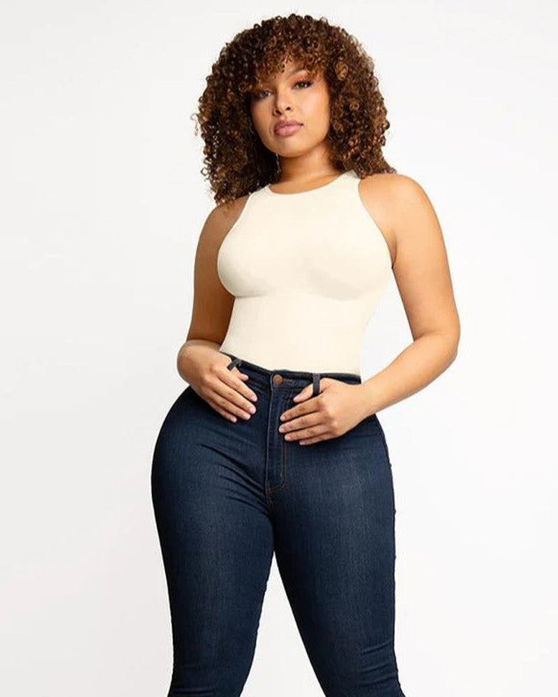 Hugmecurve® Crew Neck Sleeveless Sculpting Bodysuit Shapewear