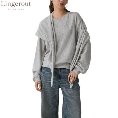 Aliexpress European And American Style Amazon Best Selling Cross-Border Sweater With Shawl Autumn And Winter Round Neck