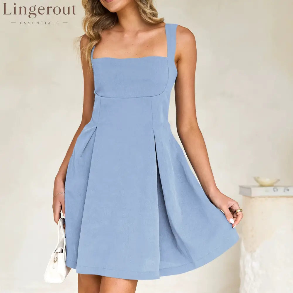Short Sleeveless Party Dress with Back Bow