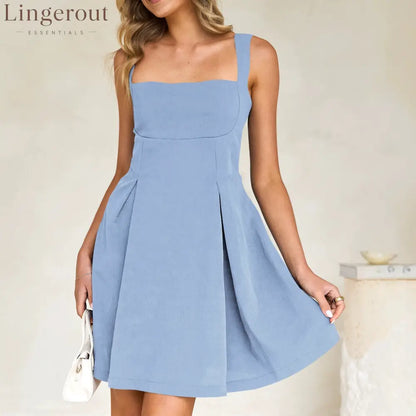 Short Sleeveless Party Dress with Back Bow