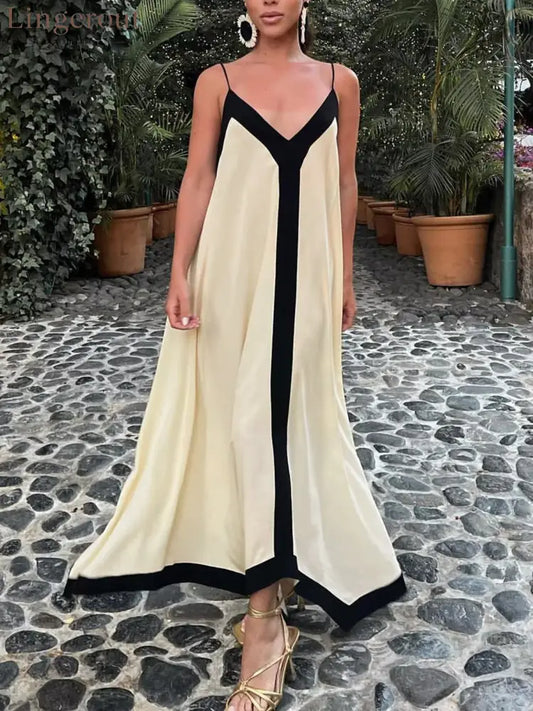 Sicily Old Money Aesthetics Slip Long Dress - Off-White / XS