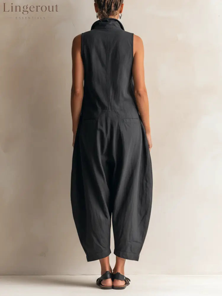 Sleeveless Utility Wide-Leg Jumpsuit - Sleeveless Jumpsuit