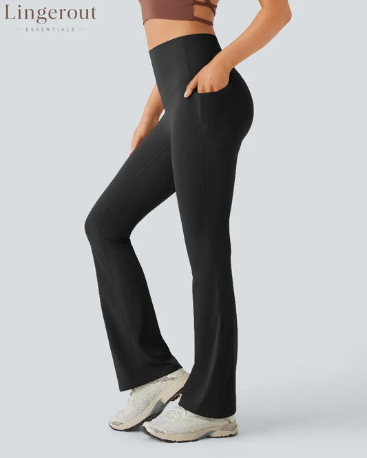 Slimming High-Waist Yoga Leggings with Pockets - Black / S