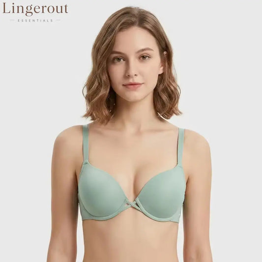 Smooth Crisscross Underwire Push Up T-Shirt Bra - Light green / 70B