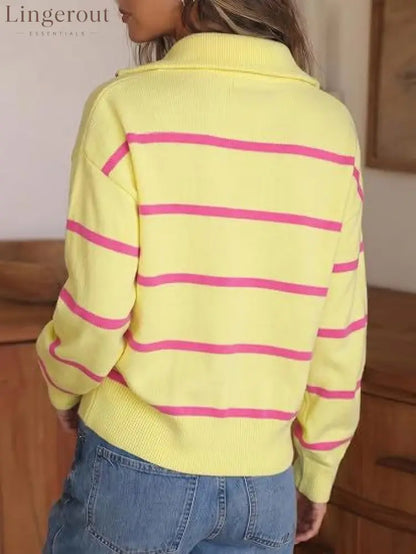 Soft Stripe Half-Zip Sweater