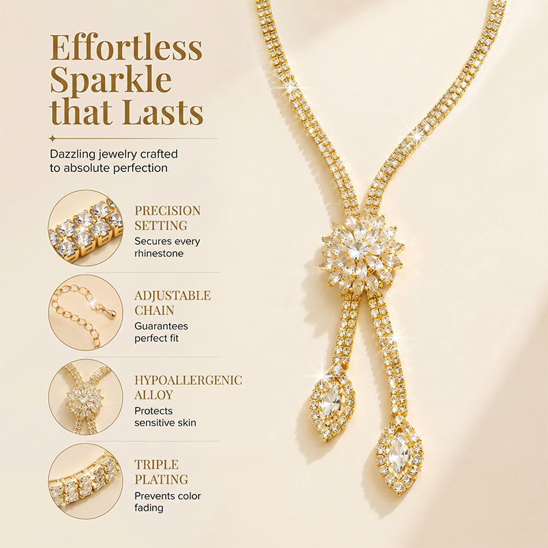 🌼 LIMITED-TIME 30% OFF! ✨ Women’s Zircon Flower Jewelry Set – Elegant Sparkling Ready-to-Gift 💎 - Clothing & Accessories