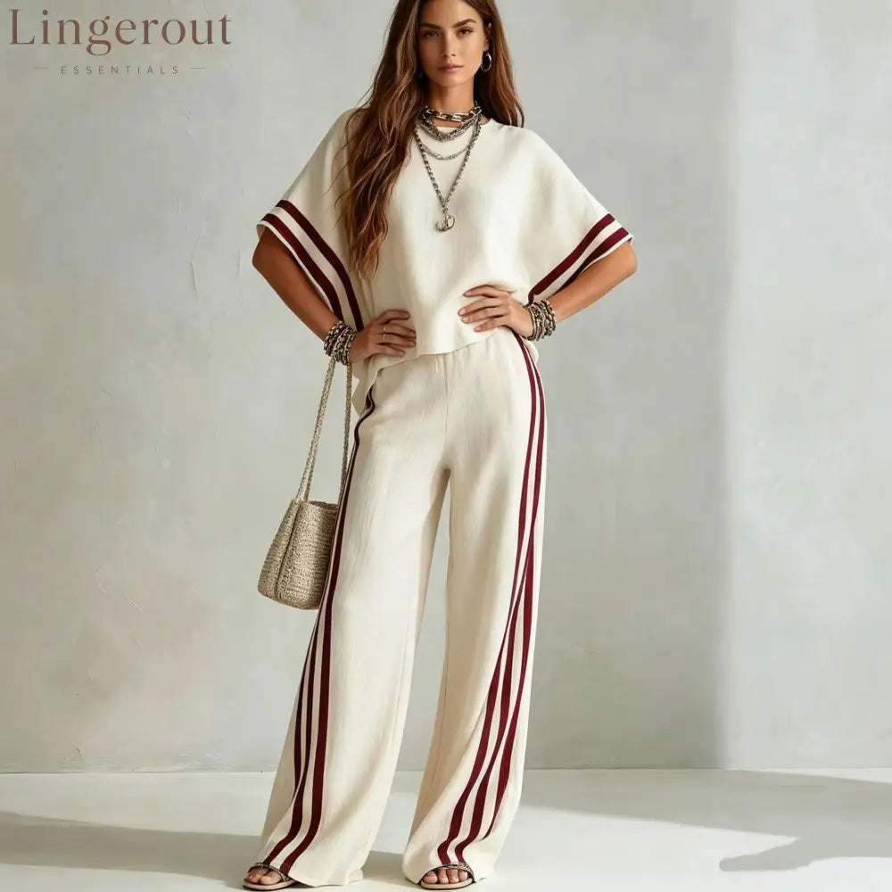 Striped Linen-Blend Two-Piece Set