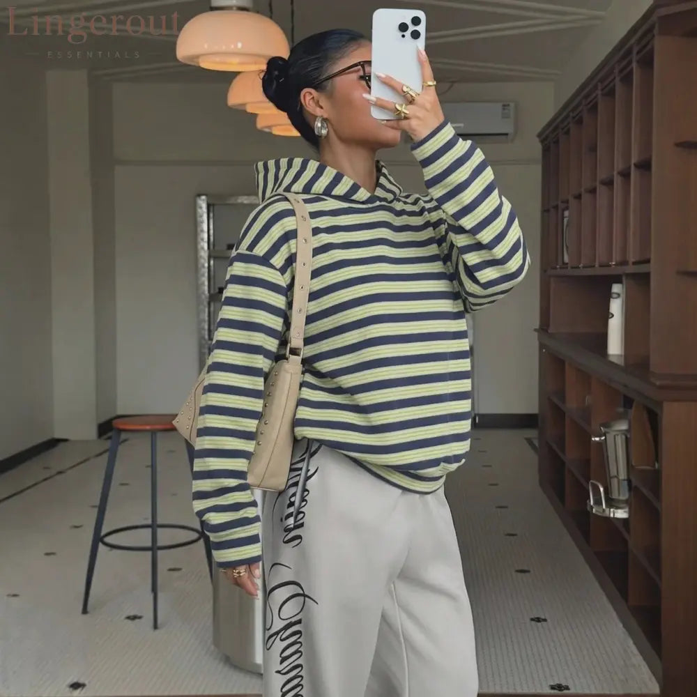 Striped Oversized Hoodie
