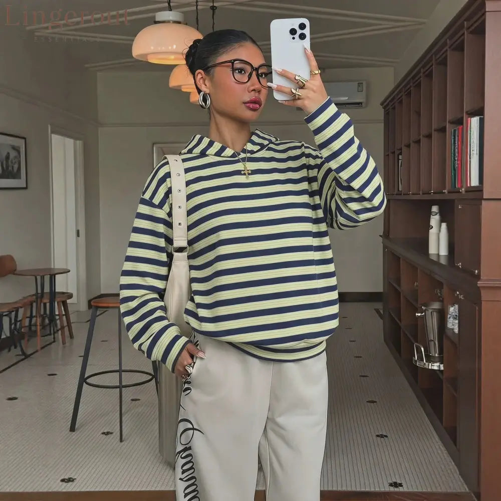 Striped Oversized Hoodie