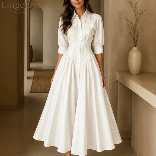 Structured Shirt Midi Dress