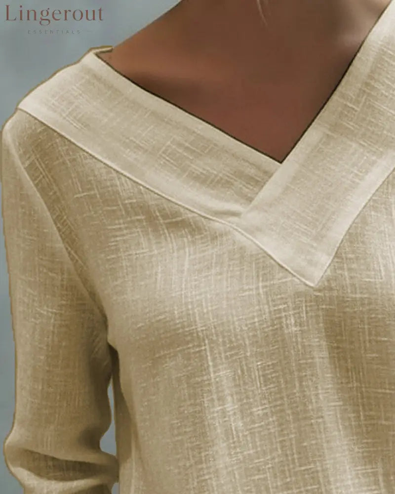 Stylish V-Neck Off-The-Shoulder Top