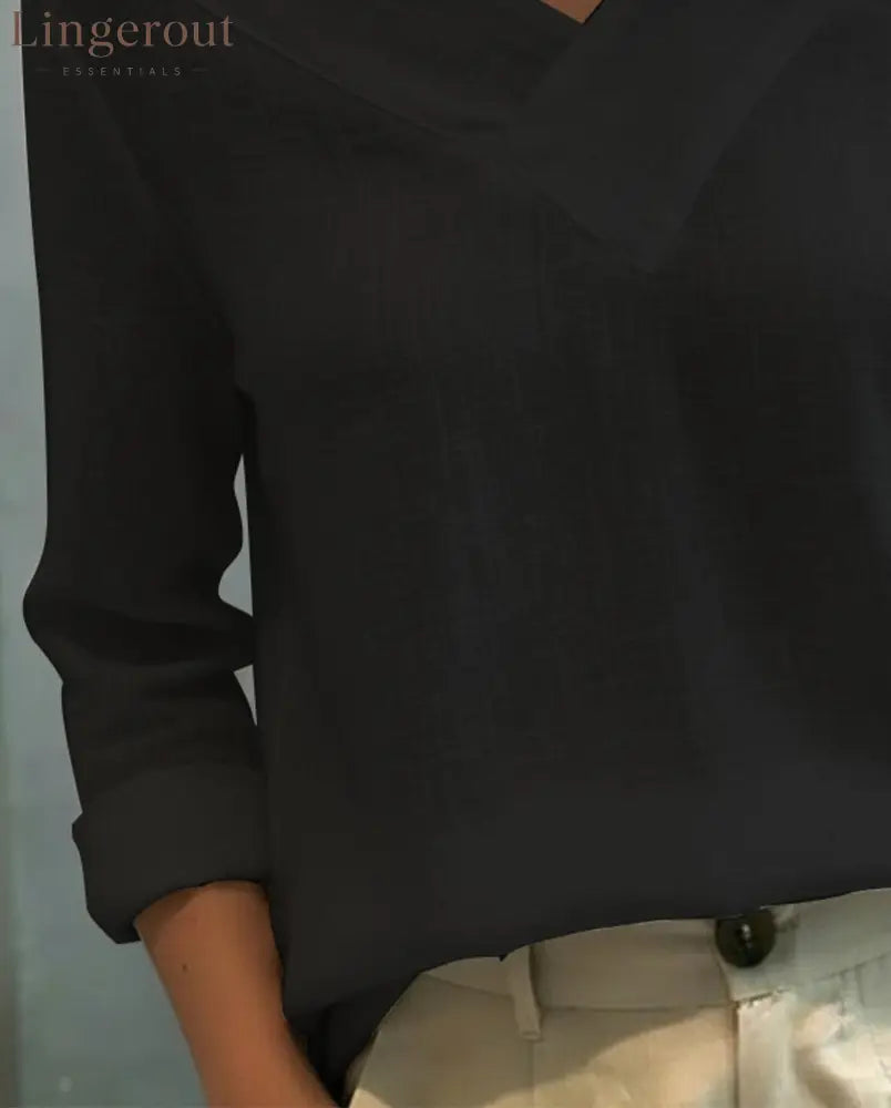 Stylish V-Neck Off-The-Shoulder Top