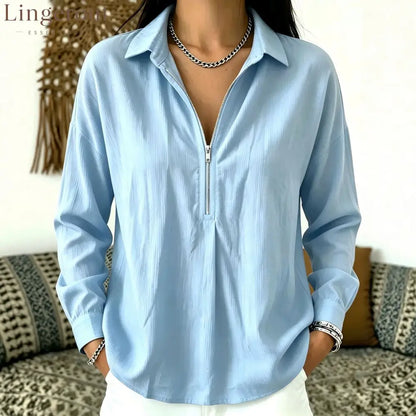 2026 Autumn European And American Cross-Border New Casual Texture Loose Lapel Relaxed Retro Corduroy Long-Sleeved Top