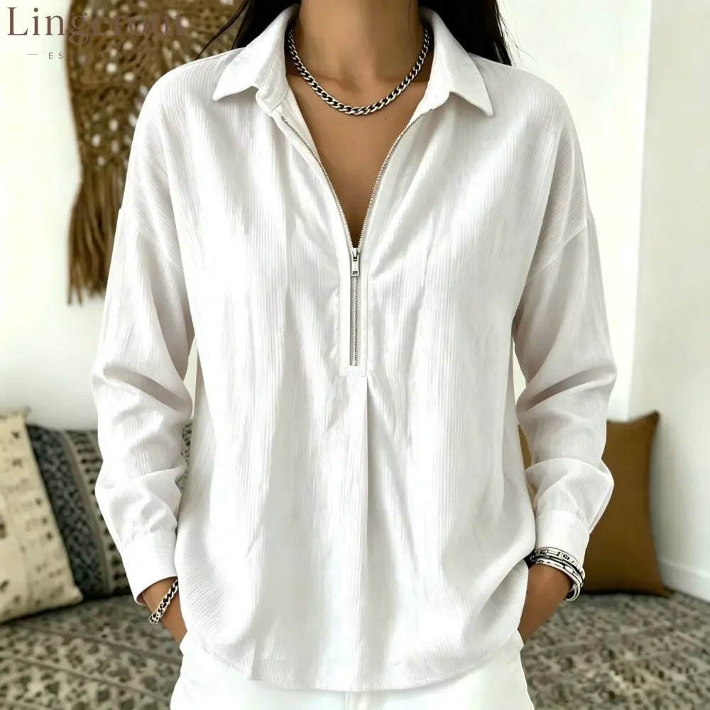 2026 Autumn European And American Cross-Border New Casual Texture Loose Lapel Relaxed Retro Corduroy Long-Sleeved Top