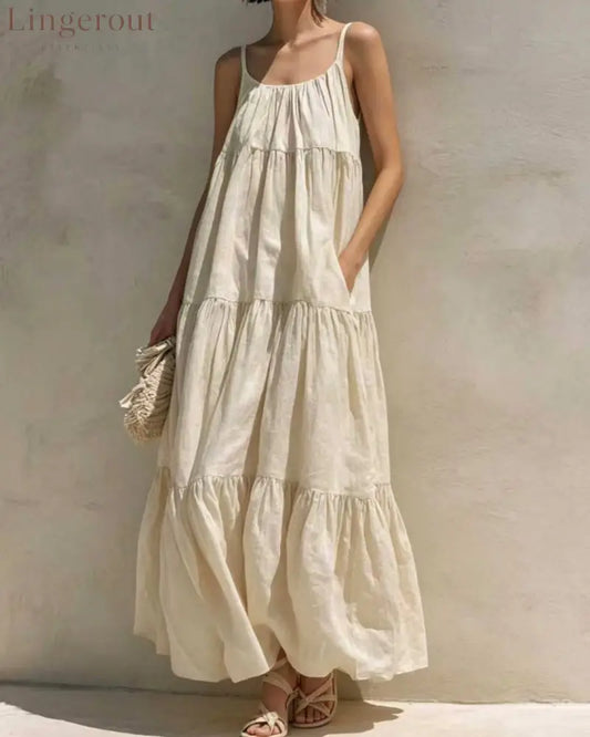 Curvvvy™ Boho Tiered Maxi Dress Flowy Strappy