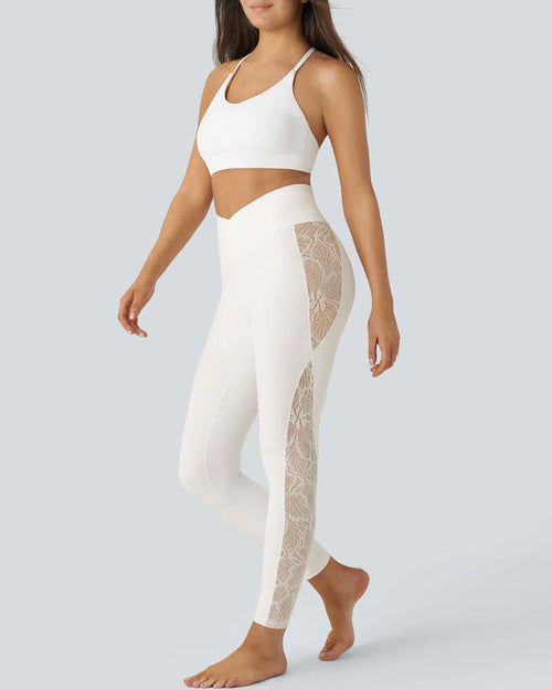 Hugmecurve High-Waist Tummy Control Butt Lifting Lace Leggings