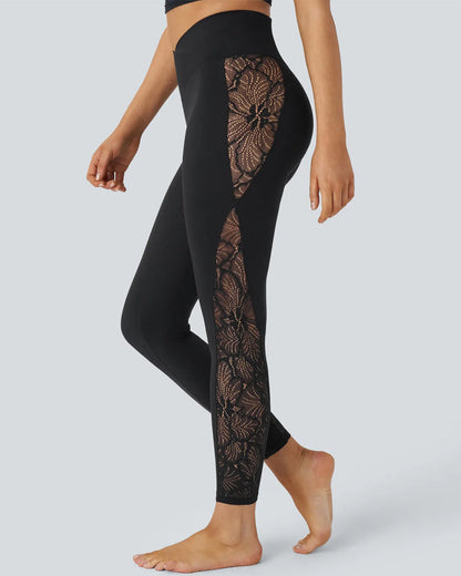 Hugmecurve High-Waist Tummy Control Butt Lifting Lace Leggings
