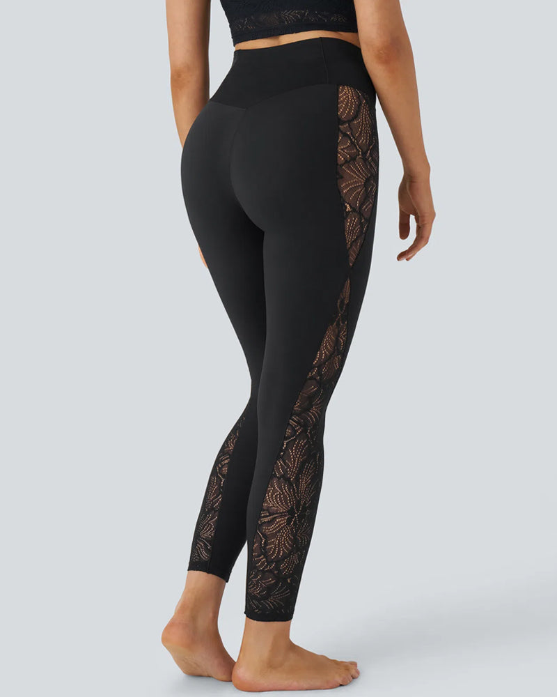 Hugmecurve High-Waist Tummy Control Butt Lifting Lace Leggings