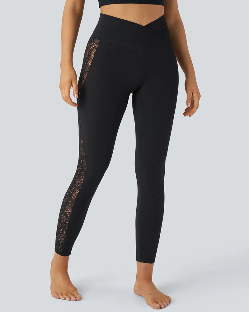 Hugmecurve High-Waist Tummy Control Butt Lifting Lace Leggings