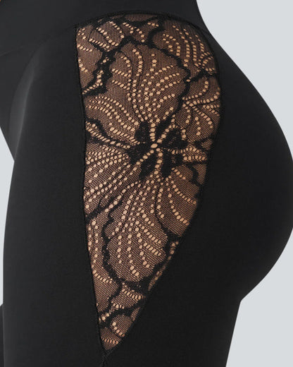 Hugmecurve High-Waist Tummy Control Butt Lifting Lace Leggings