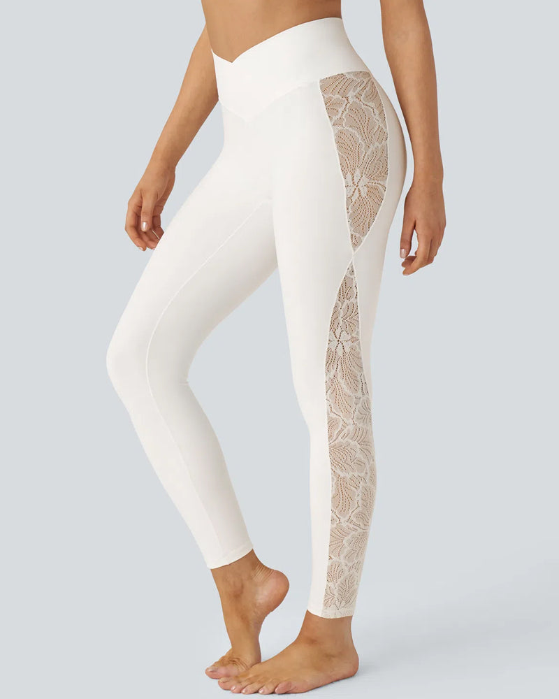 Hugmecurve High-Waist Tummy Control Butt Lifting Lace Leggings