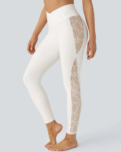 Hugmecurve High-Waist Tummy Control Butt Lifting Lace Leggings