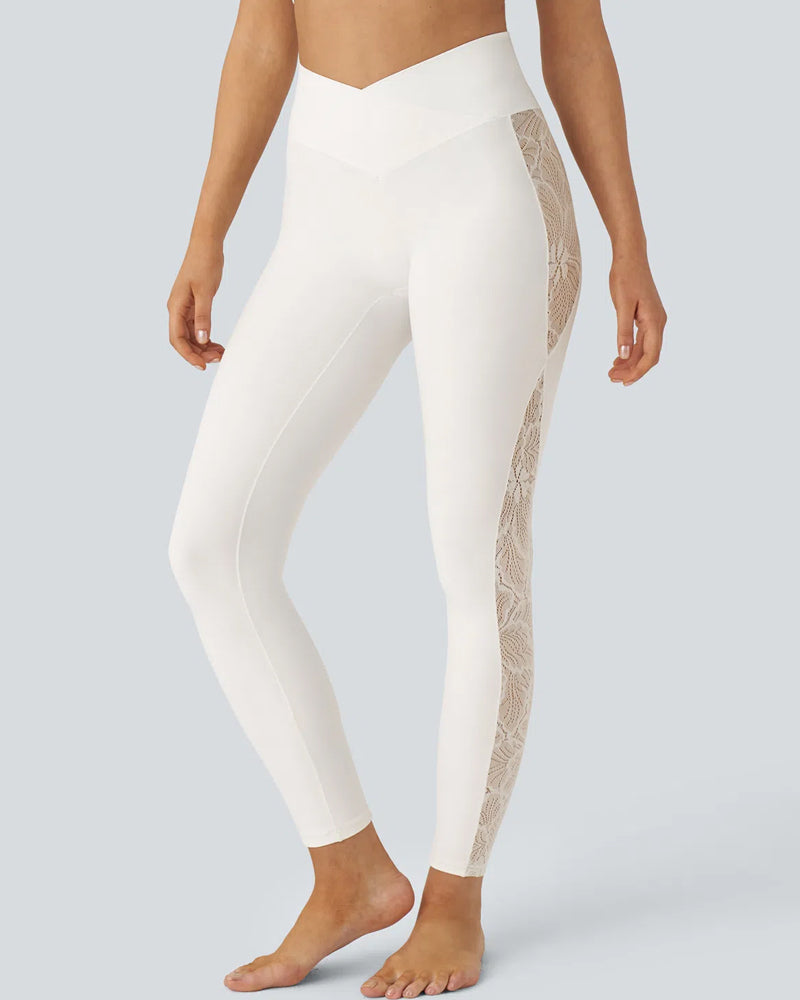 Hugmecurve High-Waist Tummy Control Butt Lifting Lace Leggings