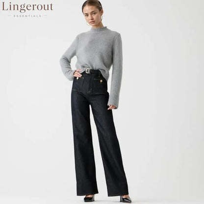 Tummy Control Sailor Wide Leg Trouser - Black / Petite=28’’ / XS/US 2-4