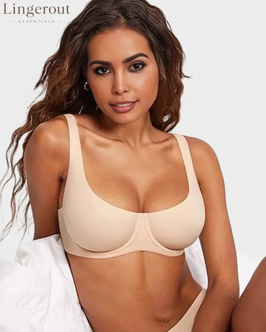 Underwire Support Seamless Unlined Balconette Bra