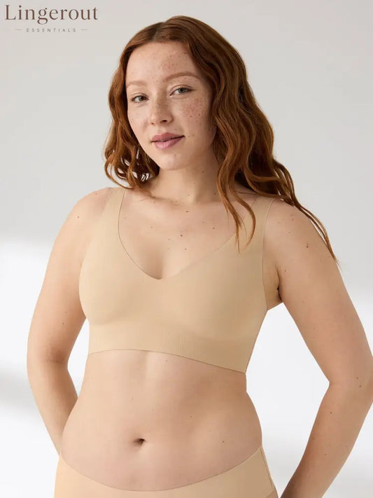 V-Neck Boost Seamless Wireless Comfort Bra Smoothing Everyday Support Bralette