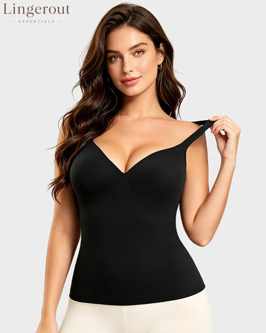 V-Neck Built-In Bra Shaping Cami