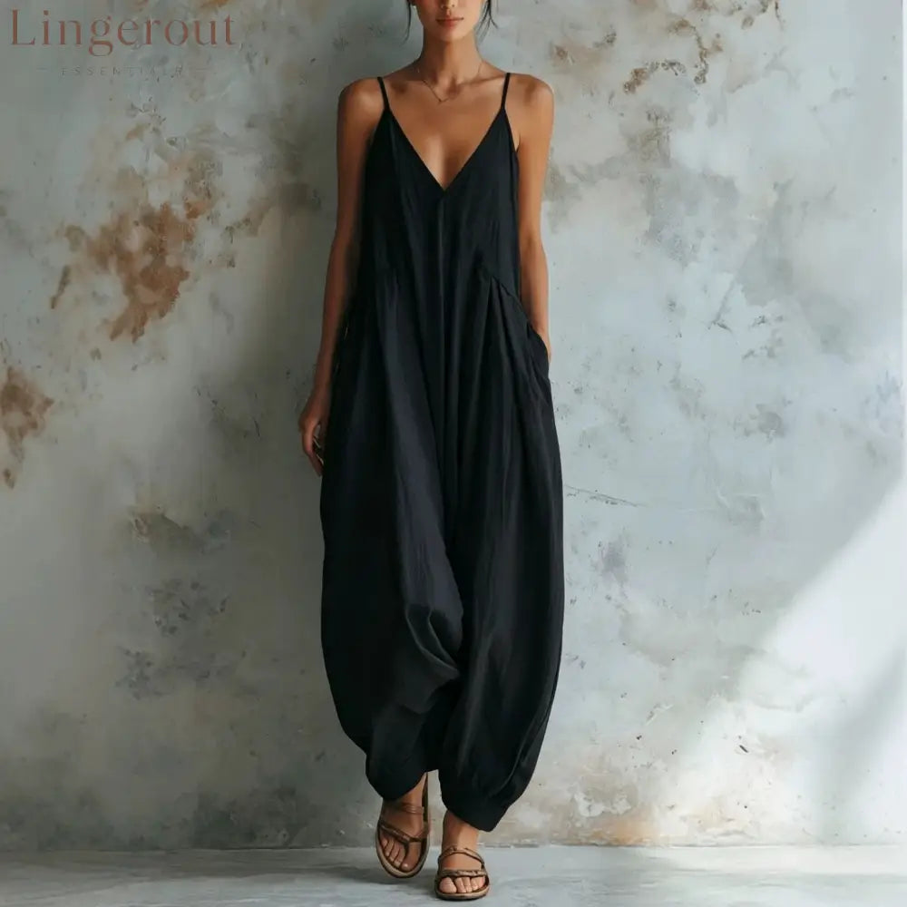 Vacation Casual V-neck Jumpsuit