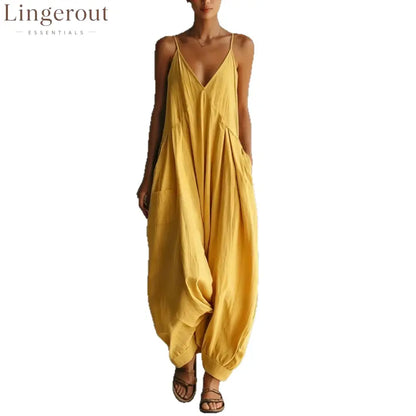 Vacation Casual V-neck Jumpsuit